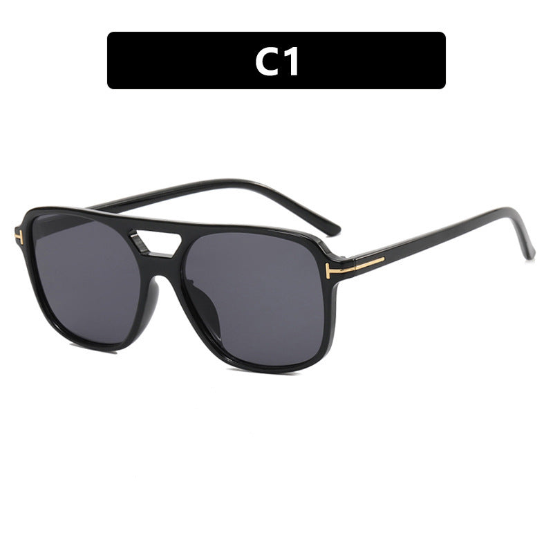 Wholesale PC Double Beam Square T Sunglasses